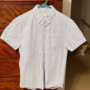 Crewcuts Striped seersucker Button-Down Shirt in Blue and White